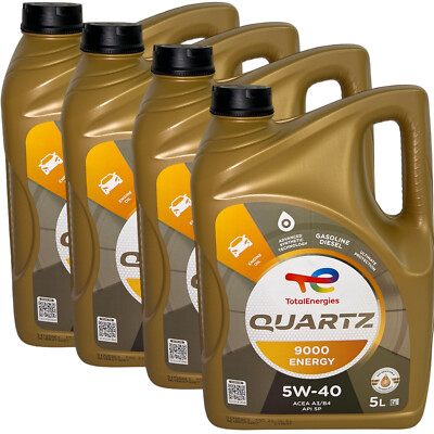4x5 Liter TOTAL Quartz 9000 ENERGY 5W-40 Motoröl 5W40 VW MERCEDES BMW PORSCHE