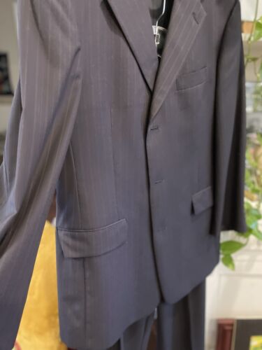 Ted Baker London For Nordstrom Hombre Traje Lana Negro Rayas 43R Chaqueta 36/32 - Imagen 2 de 20