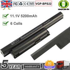 BPS22 Battery For Sony Vaio VPCEA VPCEB BPS22 VGP-BPS22A VGP-BPS22/A 5200mAh UK