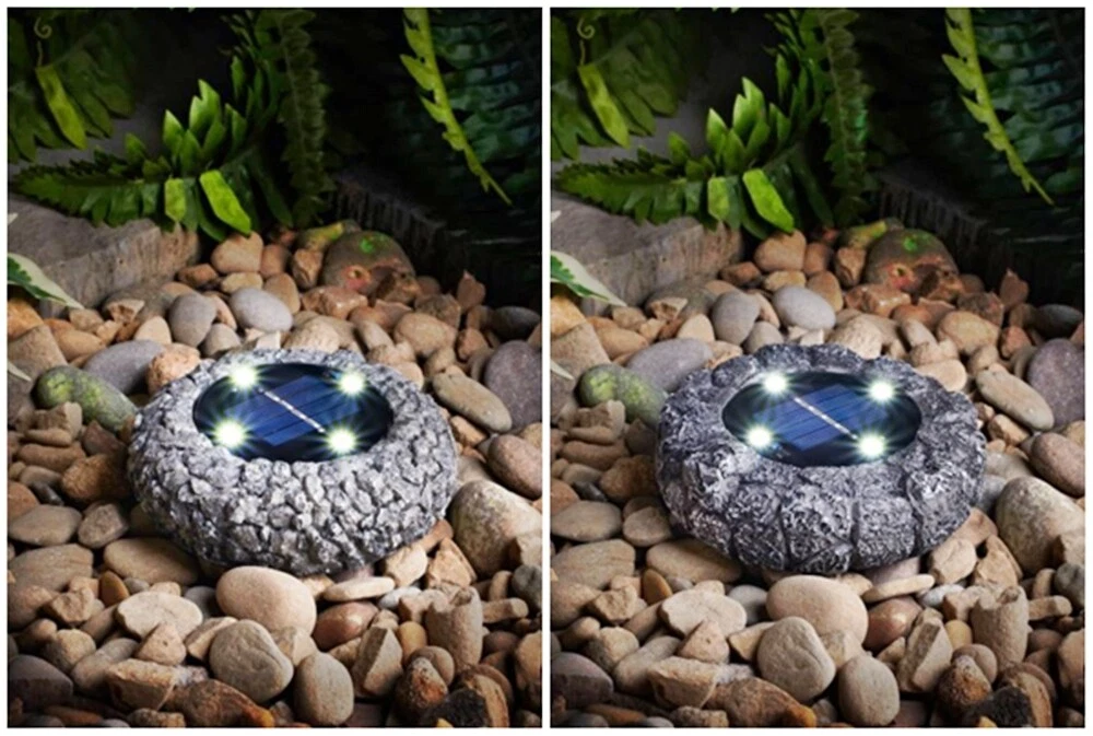 Fantastic Stone Effect Ground Solar Light Glow From The Floor in The Evenings