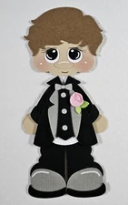 Groom Brown Hair. Scrapbook, Card Making Paper Piecing