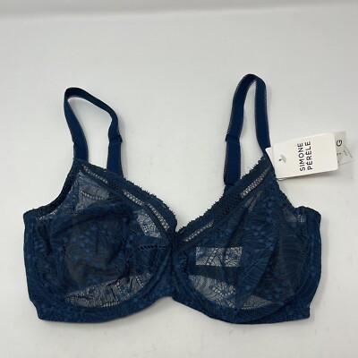 $150 Simone Perele Women's Blue Teal Comete Full Coverage Bra Size 30G 30DDDD