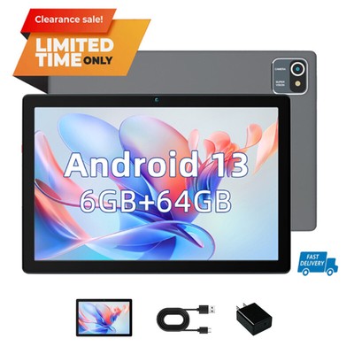 Anna Tablet 10in Android13 Tablet 6(2+4)+64GB Quad Core 1280×800 HD+IPS Screen