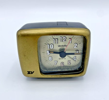 Ancien réveil VEDETTE vintage retro à quartz doré en forme de télévision