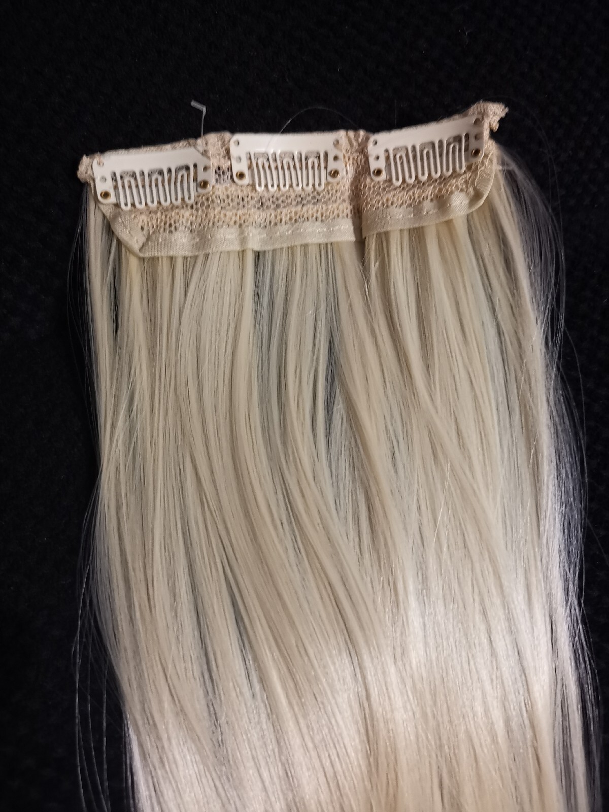 Neu 4 Stück Clip In Hair Extension Kunsthaar glatt Blond