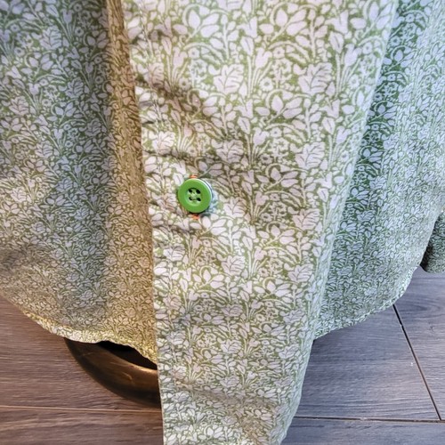 Camisa Quik Plateada Para Hombre L Verde Manga Larga Abotonada Floral Años 90 De Colección - Imagen 11 de 15