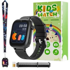OKYUK 4G Smartwatch, Kids Watch , 47 Exciting Games,Calling , Black*