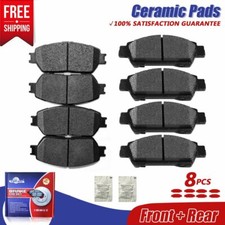Front & Rear Ceramic Brake Pads Set Premium Quality For 2004 -2010 Toyota Sienna