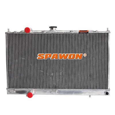 2 Rows Aluminum Radiator For Mitsubishi Lancer Evolution EVO 4 5 6 MT ...