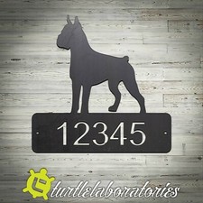 Custom Boxer Dog Home Address Sign Mail House Dog Memorial Pet