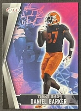 Daniel Barker 2022 Rookie Card RC Black Sage Illinois Fighting Illini NFL #12