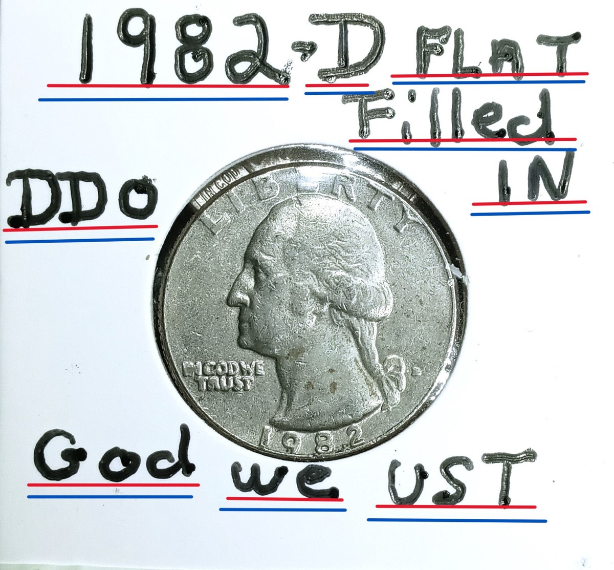 1982 D Quarter Error Heavy 