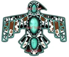 Sublimation Print Turquoise Eagle Ready to Press Heat Transfer