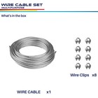 Wire Rope and 8 Pcs Clips Wire Cable Galvanized Metal Clamp for Sun Shade Sail