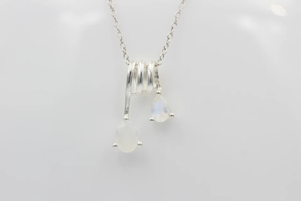 Design 1,78 Carati Topazio Lunare Pendente 925 Argento Sterling Design - Immagine 3 di 4