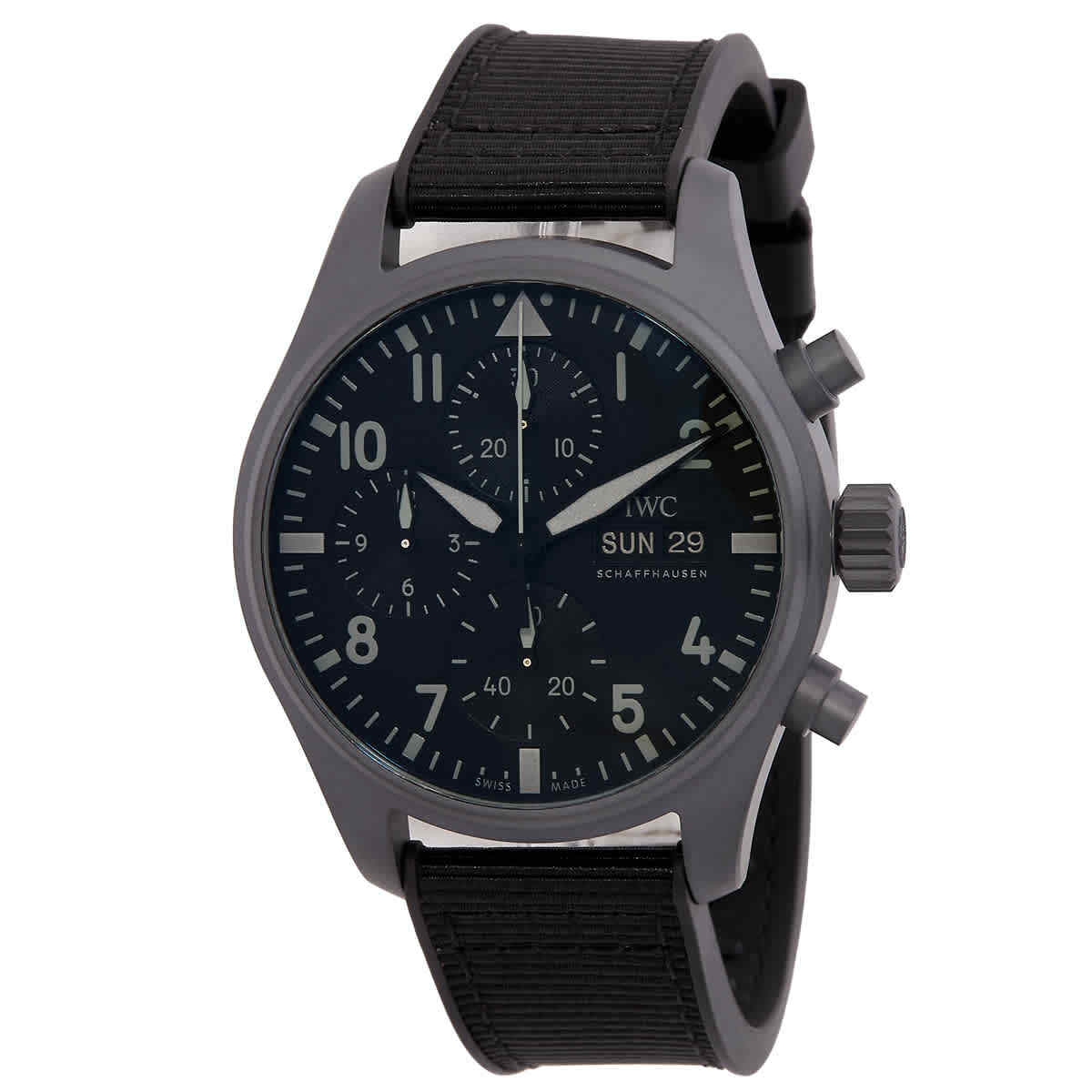 IWC Pilots Chronograph Automatic Black Dial Mens Watch IW388106
