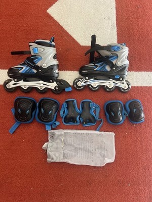 Gonex Inline Skates in Blue Large 4-7  roller blades for kids  w Pads
