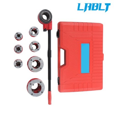 LABLT Hand Die Ratcheting 7 Size Pipe Thread Threader Tool 3/8'' - 2'' Dies Set