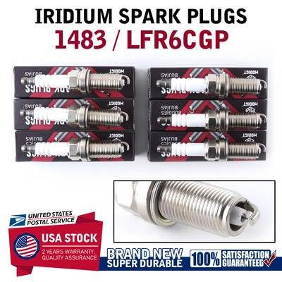 6 pcs MODIGT 1483 LFR6CGP Iridium Spark Plugs Fit For PKH20TT IKH20TT FR7NPP30X