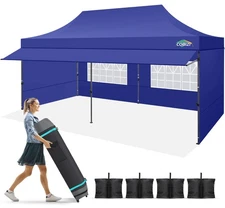10x20 Pop Up Canopy Tent with Awning & Sidewalls, Heavy Duty Commercial
