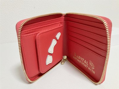Kapital THUMBS UP BONE HAND ZIP leather wallet brand new red | eBay