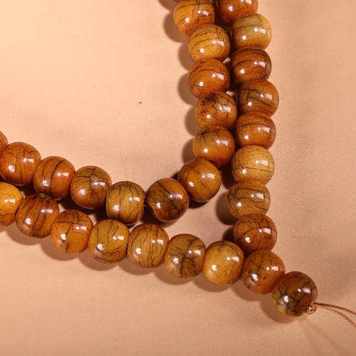 18" Old Tibetan Temple Natural Gabbra 108 Buddha Beads Kabbala Necklace Pendant - Picture 6 of 6