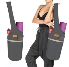 100 Cotton Unisex Yoga Mat Bag   Versatile Carrier with Mat Straps, Large Sto...