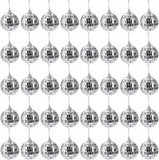 Suwimut 40 Pack Mirror Disco Ball, 2 Inch Silver Hanging Disco Light Mirror Ball