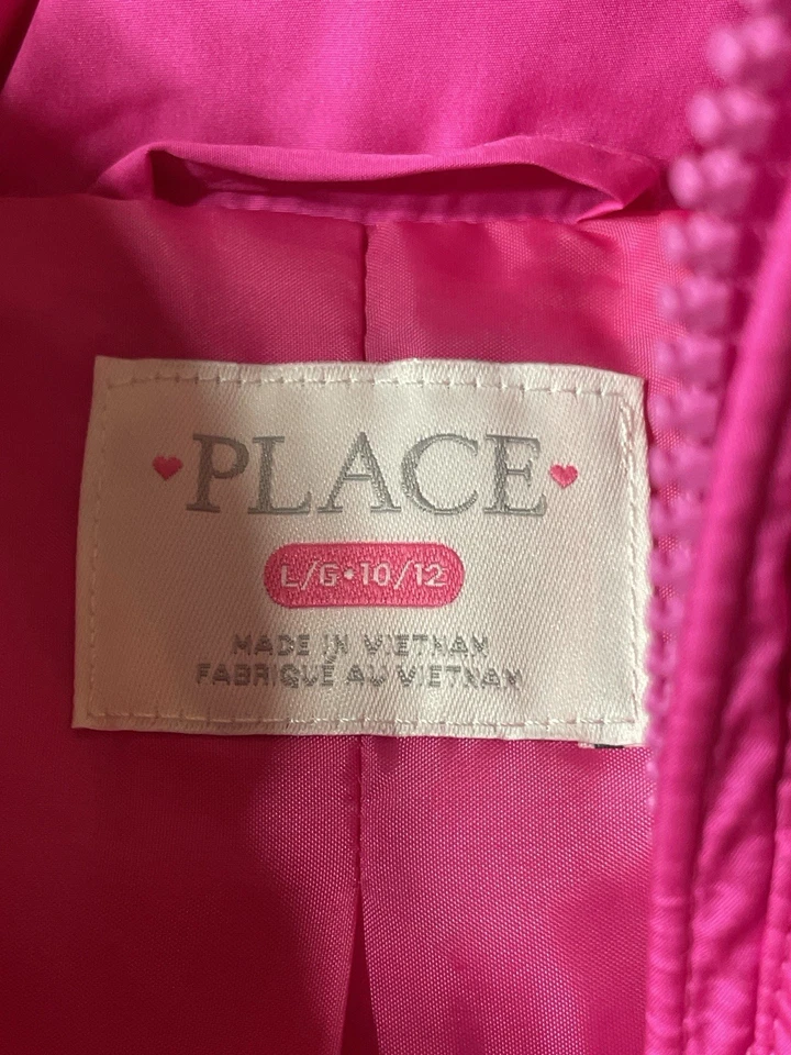 Jaqueta acolchoada rosa feminina tamanho 10/12 por The Children’s Place resistente à água - Imagem 3 de 4
