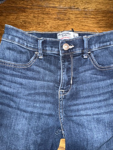 Abercrombie Kids Super Skinny Jeans 15/16 Dark Wash Distressed - Picture 4 of 11