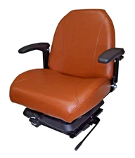 Brown Zero Turn Lawn Mower Suspension Seat with Slides and Armrests SCAG Ariens
