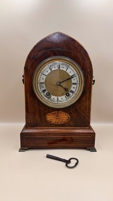 Winterhalder & Hofmeier Antique Mantel Clock c1890 Gothic Arch German Gong
