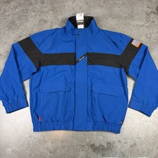 Workrite FR Jacket Mens Large Blue Full Zip Pockets Work Wear NWT