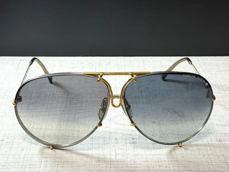 Gafas de sol CARRERA PORSCHE Design Vintage Teardrop 5623 Temple Silver Gold Foto 2 de 4