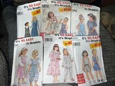 VTG 1990s Children  s Girl Sewing Patterns Size A 3-8 Simplicity LOT BUNDLE