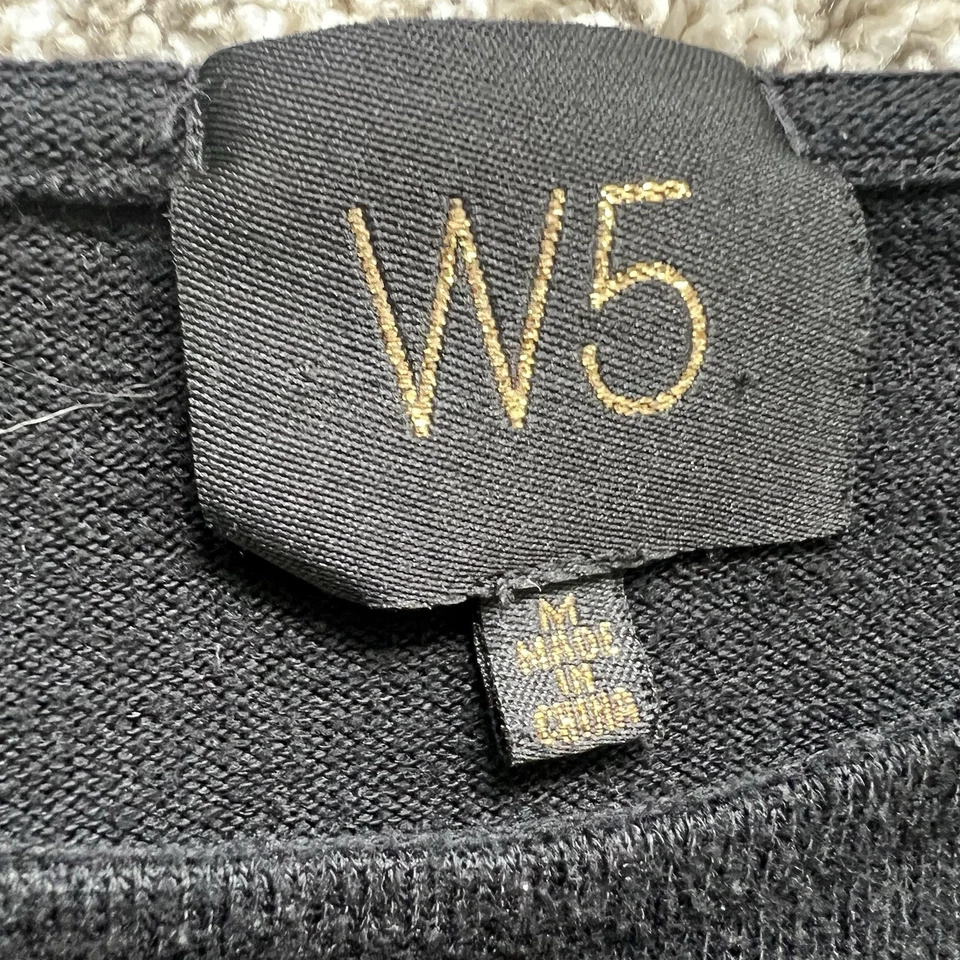 Anthropologie W5 Women’s Blouse Black, Sheer Floral Balloon Sleeves Size Medium - Image 2 of 4