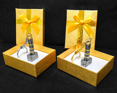 Premium Damast Stahl Thor Hammer Schlüsselanhänger, Löffel Geschenk, Glück & Wunsch Löffel