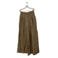 Zara Womens Pants Medium Brown Relaxed High Rise Wide Leg Trousers 3533/556 NWT