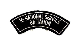Australian Army 16 NATIONAL SERVICE BATTALION Shoulder Flash with Border