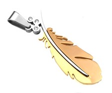 Edelstahl Anhänger Feder