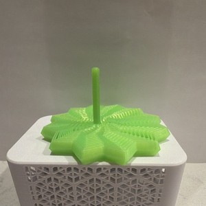 Green 3D-Printed Geometric Plastic Sculpture Decorative Object, Single Piece