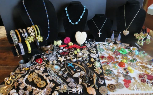 Vtg Victorian Mid Century Huge Jewelry Lot Vendome Sterling Gold Fill Germany