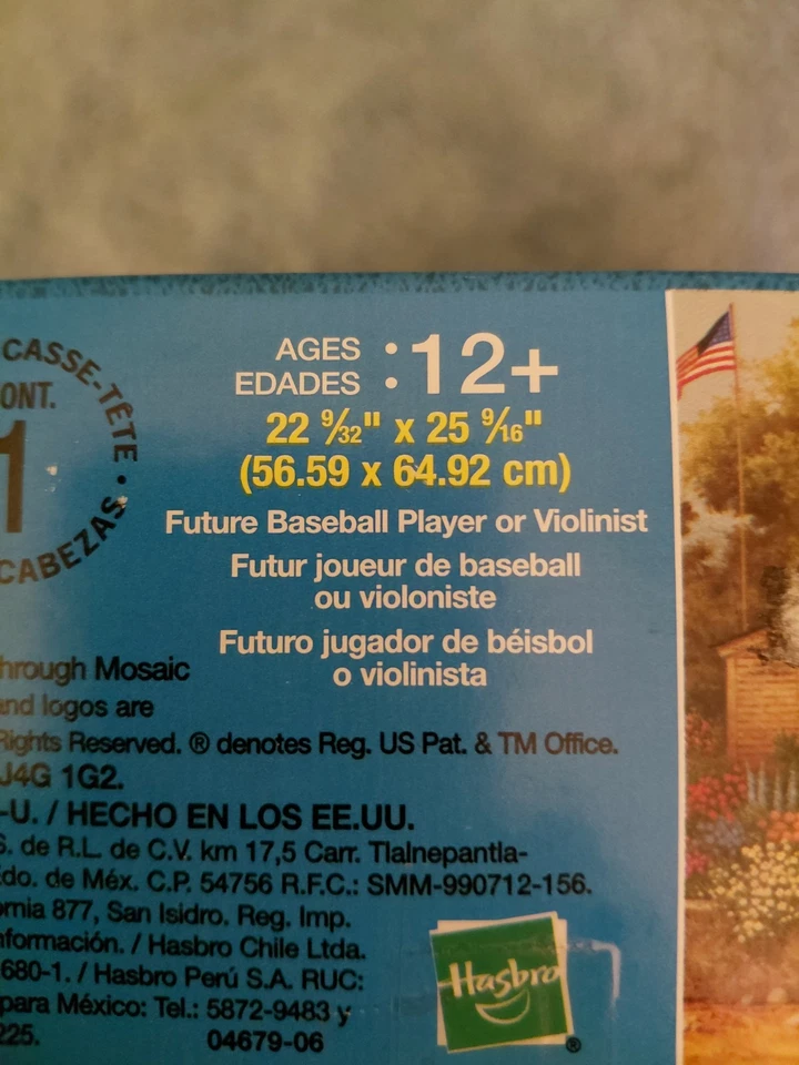 MB/Hasbro Charles Wysocki 1000 Piece Puzzle Future Baseball Player Or Violinist - Image 3 of 4