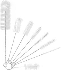8 Pcs Bottle and Straw Cleaner, Long Deep Nylon Brush with Bendable Stainless St