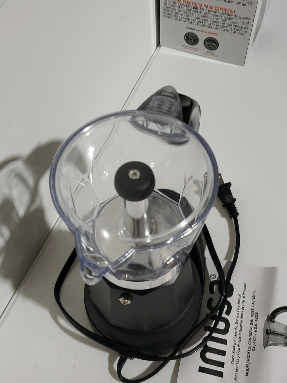 IMUSA Electric Espresso Maker - 3-6 Cup Capacity - Black - USED