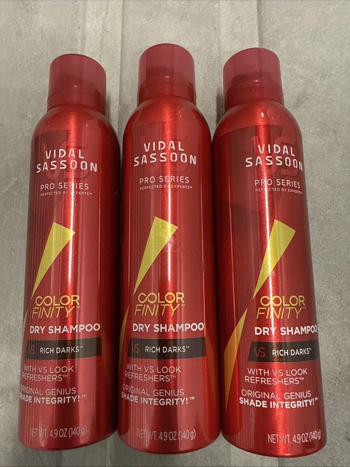 New Vidal Sassoon Color Finity RICH DARKS Dry Shampoo 4.9 oz ~ Discontinued X3 - Image 2 of 3