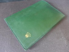 Rolex Green Gold Tone Bifold Wallet Passport Card Holder 0068.08.34