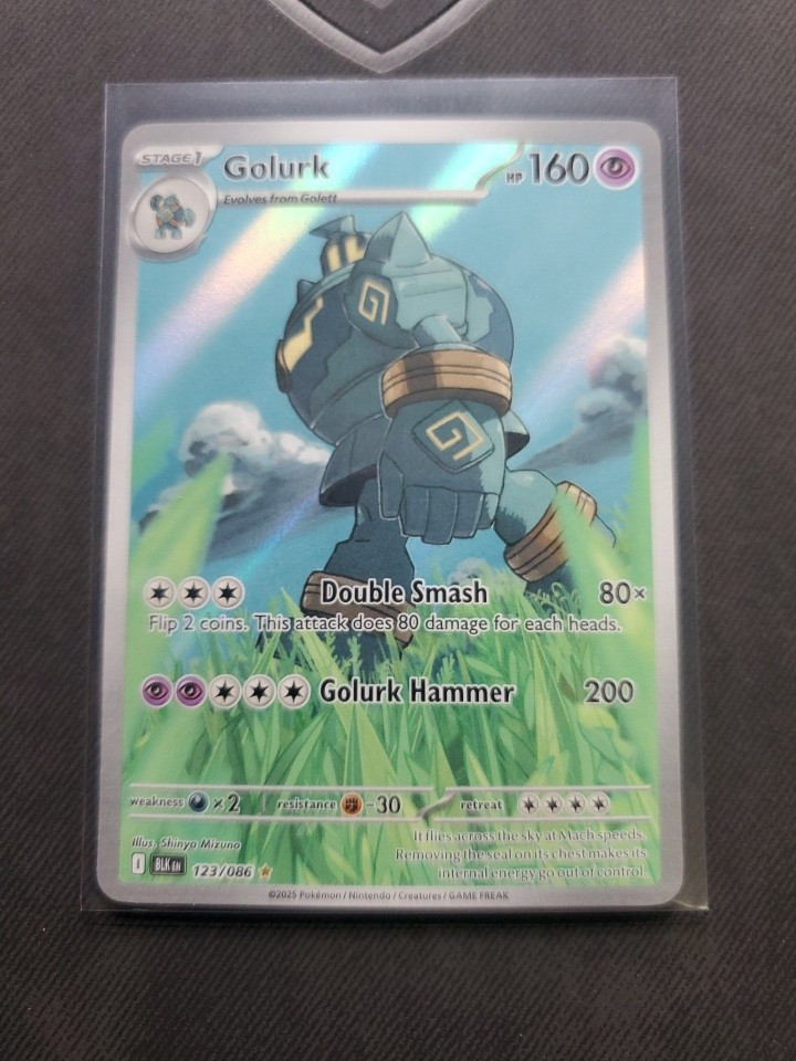 Pokemon TCG Golurk Illustration Rare Holo 123/086 SV Black Bolt EN 160 HP