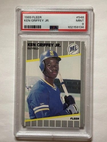 1989 Fleer #548 Ken Griffey Jr Rookie Card Graded PSA 9 MINT