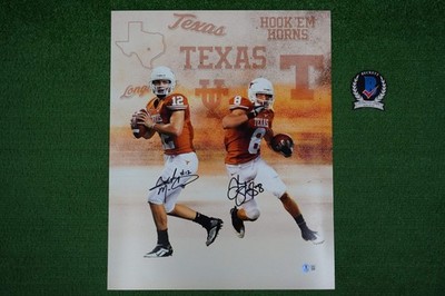 趙繼偉　サイン写真 COLT McCOY & JORDAN SHIPLEY TEXAS LONGHORNS SIGNED 16x20 PHOTO BAS